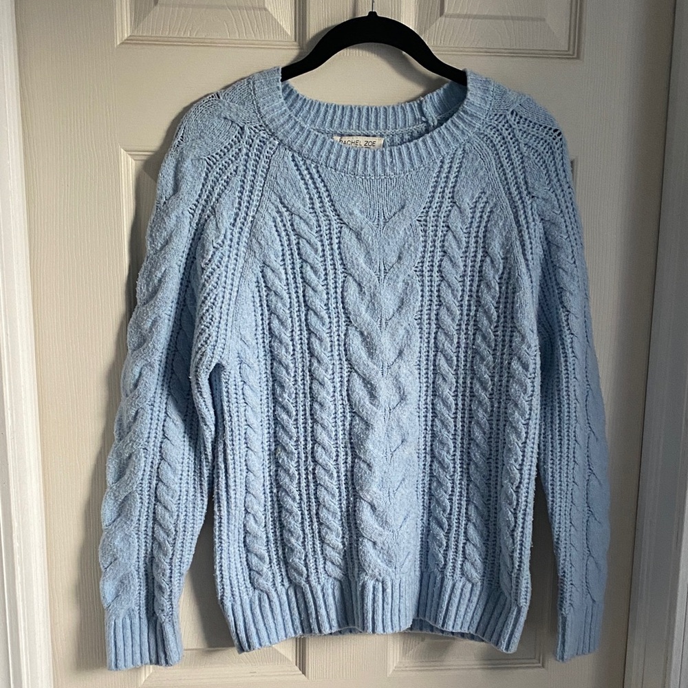 Rachel Zoe Light Blue Cable Knit Sweater